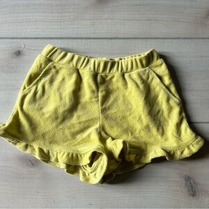 Mini Boden Yellow Towelling Terrycloth Ruffled Hem Shorts